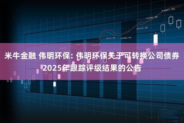 米牛金融 伟明环保: 伟明环保关于可转换公司债券2025年跟踪评级结果的公告
