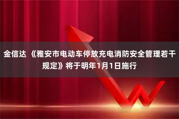 金信达 《雅安市电动车停放充电消防安全管理若干规定》将于明年1月1日施行